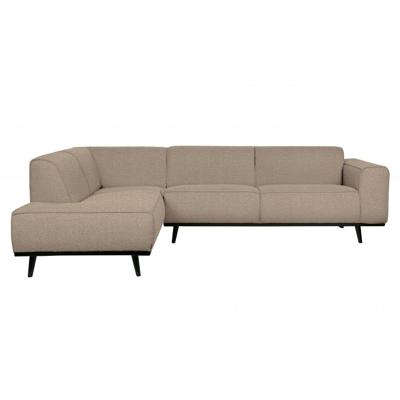WOOOD Hoekbank 'Statement' Links, Bouclé, kleur Beige