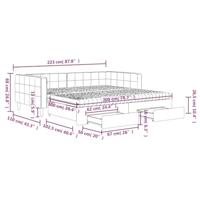 Slaapbank met onderschuifbed en lades 100x200 cm fluweel blauw - thumbnail