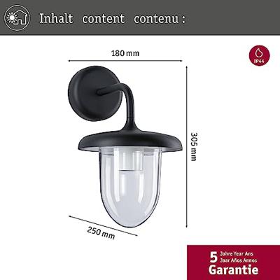 Paulmann Vintario E27 anthrazit 94757 Buitenlamp (wand) E27 Antraciet Paulmann Vintario E27 anthrazit 94757 Buitenlamp (wand) E27 Antraciet
