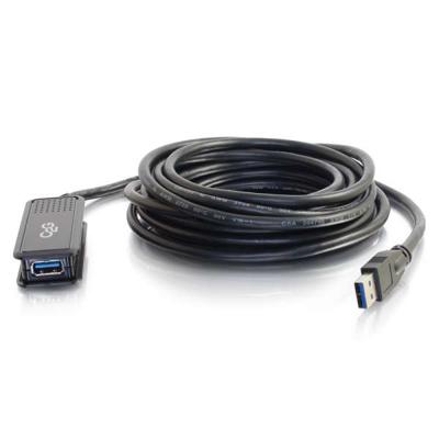 Legrand - C2G USB A Male naar A Female High-Speed verlengkabel, 5 meter USB-verlengkabel 4,9 m, zwarte USB lange verlengkabel, 1 telling, C2G 39939