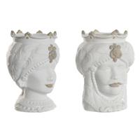 Grondlegger Home ESPRIT Wit Beige Porselein 15 x 15 x 26.5 cm (2 Stuks) - thumbnail