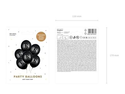 Ballonnen Zwart 18 & Brilliant (6st)