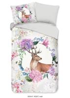 Good Morning Dekbedovertrek "Hert" - Grijs - (140x200/220 cm) - Katoen Flanel - thumbnail