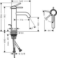 Hansgrohe Tecturis S ééngreeps wastafelkraan 110 CoolStart met PopUp trekwaste, Brushed Bronze - thumbnail