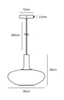 Zwarte hanglamp Nordlux &apos;Alton 35&apos; E27 fitting smokeglas 35 cm - thumbnail