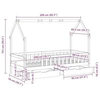 Kinderbedframe met lades 80x200 cm massief grenenhout - thumbnail