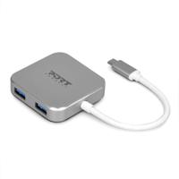 PORT Designs 900123 USB-C (USB 3.2 Gen 2) multiport hub 4 poorten Zwart - thumbnail