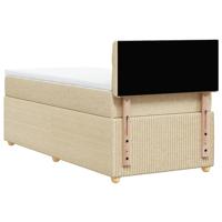 Boxspring met matras stof crèmekleurig 90x200 cm - thumbnail