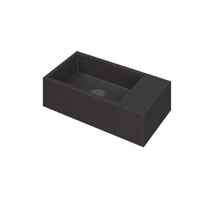 INK - Fontein Quartz Rechts Zonder Kraangat - 360x180x90 mm - Zwart