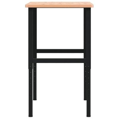 Werkbank rechthoekig 100x60x(71,5-98) cm massief beukenhout