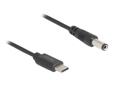 Delock USB-laadkabel USB-C stekker, DC-stekker 5,5 mm 1.00 m Zwart 85397 Delock USB-laadkabel USB-C stekker, DC-stekker 5,5 mm 1.00 m Zwart 85397