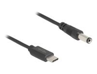 Delock USB-laadkabel USB-C stekker, DC-stekker 5,5 mm 1.00 m Zwart 85397 - thumbnail