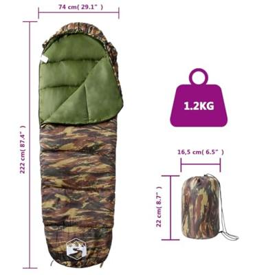 VidaXL Slaapzak mummie voor volwassenen 3 seizoenen VidaXL Slaapzak mummie voor volwassenen 3 seizoenen