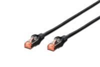 Digitus DK-1644-010-BL-10 RJ45 Netwerkkabel, patchkabel CAT 6 S/FTP 1.00 m Zwart Folie afscherming, Afscherming totaal, Afgeschermd, Halogeenvrij, Simplex, - thumbnail