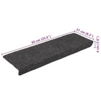 VidaXL Trapmatten zelfklevend 15 stuks 65x21x4 cm antraciet rechthoekige rand - thumbnail