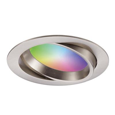 Luna - Smart LED inbouwspot - IP44 waterdicht - Kantelbaar - 12 Watt 1050 Lumen - Wifi + Bluetooth - RGBWW - Google Home, Amazon Alexa en Siri - RVS - Badkamer, binnen en buiten Luna - Smart LED inbouwspot - IP44 waterdicht - Kantelbaar - 12 Watt 1050 Lumen - Wifi + Bluetooth - RGBWW - Google Home, Amazon Alexa en Siri - RVS - Badkamer, binnen en buiten