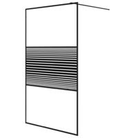 Inloopdouchewand 115x195 cm transparant ESG-glas zwart - thumbnail