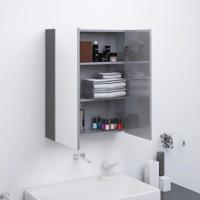 Badkamerkast met spiegel 60x15x75 cm MDF glanzend grijs - thumbnail
