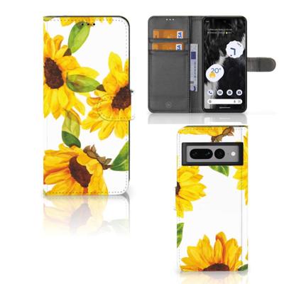 Hoesje voor Google Pixel 7 Pro Zonnebloemen | Portemonnee hoesje
