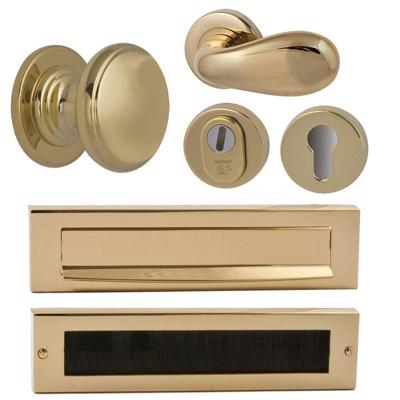 Hardbrass Voordeurset Pragma/Olympia compleet rechtswijzend SKG3 met kerntrekbeveiliging - PVD messing