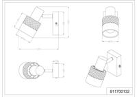 Trio 1-lichts opbouwspotNandini zwart met hout - 811700132 - thumbnail