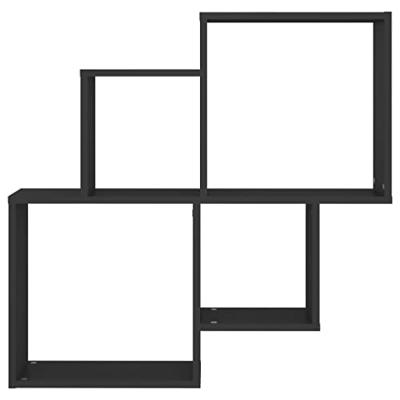 Wandschap kubus 80x15x78,5 cm bewerkt hout zwart