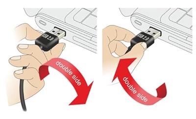 Delock 83365 USB-kabel USB 2.0 USB-A stekker, USB-mini-B stekker 5.00 m Zwart Stekker past op beide manieren, Vergulde steekcontacten, UL gecertificeerd