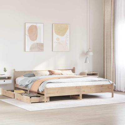 Bedframe zonder matras massief grenenhout 180x200 cm