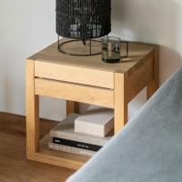 Ethnicraft Nachtkastje 'Azur' Geolied Eikenhout, kleur Naturel - thumbnail