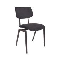LABEL51 Eetkamerstoel Stapelbaar - Taupe - Fluweel - Zwart Metalen Frame - thumbnail