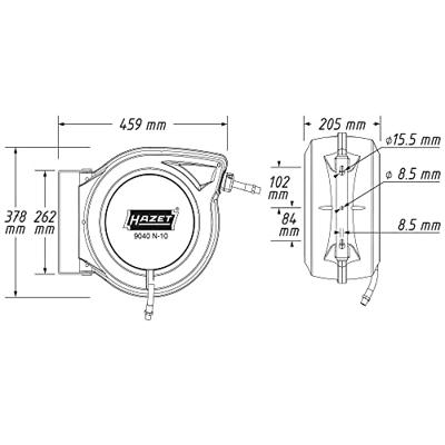 Hazet 9040N/2 Pneumatische slanghaspel 20 bar - thumbnail