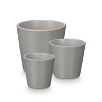 Pottenset Ibergarden Grijs Klei Ø 14 cm Ø 22 cm Ø 17 cm 3 Onderdelen - thumbnail