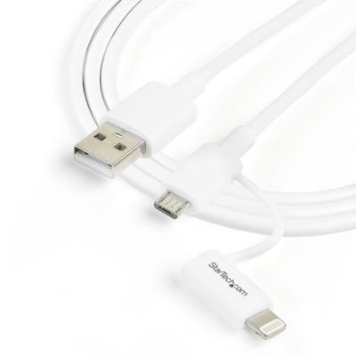 StarTech.com Apple Lightning- of Micro USB-naar-USB-kabel - 1 m, wit