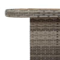 Tuintafel 110x110x71 cm poly rattan en acaciahout grijs - thumbnail