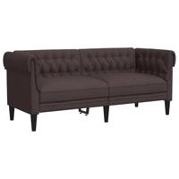 Tweezitsbank Chesterfield-stijl stof donkerbruin - thumbnail