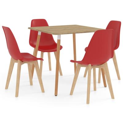Vidaxl 5-delige Eethoek Rood