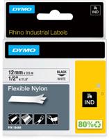 Labeltape DYMO IND RHINO 18758 Nylon Tapekleur: Wit Tekstkleur:Zwart 12 mm 3.5 m - thumbnail