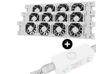 Heatfan 4 - radiatorventilator trio - wit + touch sensor