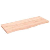 Tafelblad 100x40x(2-4) cm onbehandeld massief eikenhout - thumbnail