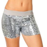 Hotpants pailletten zilver - thumbnail