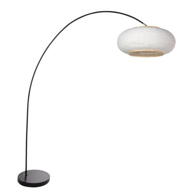 Steinhauer Zwarte booglampSolva met witte kap Ø35cm - 4630ZW