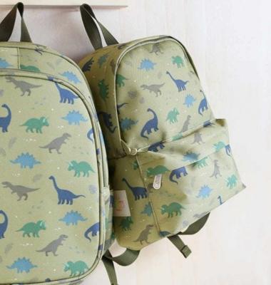 Kleine rugzak voor jongen DINOS A Little Lovely Company kaki - thumbnail
