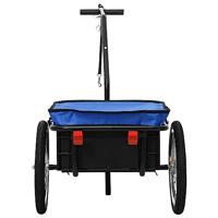 VidaXL Fietstrailer/trekwagen 155x60x83 cm staal blauw - thumbnail