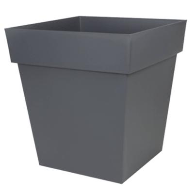 EDA Toscane vierkante bloempot - 39 x 39 x H 39 cm - 38 L - Antracietgrijs