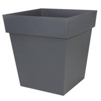 EDA Toscane vierkante bloempot - 39 x 39 x H 39 cm - 38 L - Antracietgrijs - thumbnail