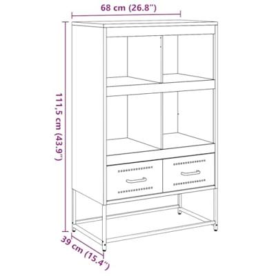 Hoge kast 68,5x39x111,5 cm koudgewalst staal mosterdgeel Hoge kast 68,5x39x111,5 cm koudgewalst staal mosterdgeel