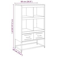 Hoge kast 68,5x39x111,5 cm koudgewalst staal mosterdgeel - thumbnail