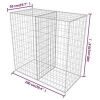 Gabion mand 100x50x100 cm gegalvaniseerd staal - thumbnail