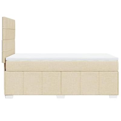 Boxspring met matras stof crèmekleurig 90x200 cm