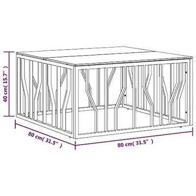 Salontafel 80x80x40 cm roestvrij staal en glas Salontafel 80x80x40 cm roestvrij staal en glas